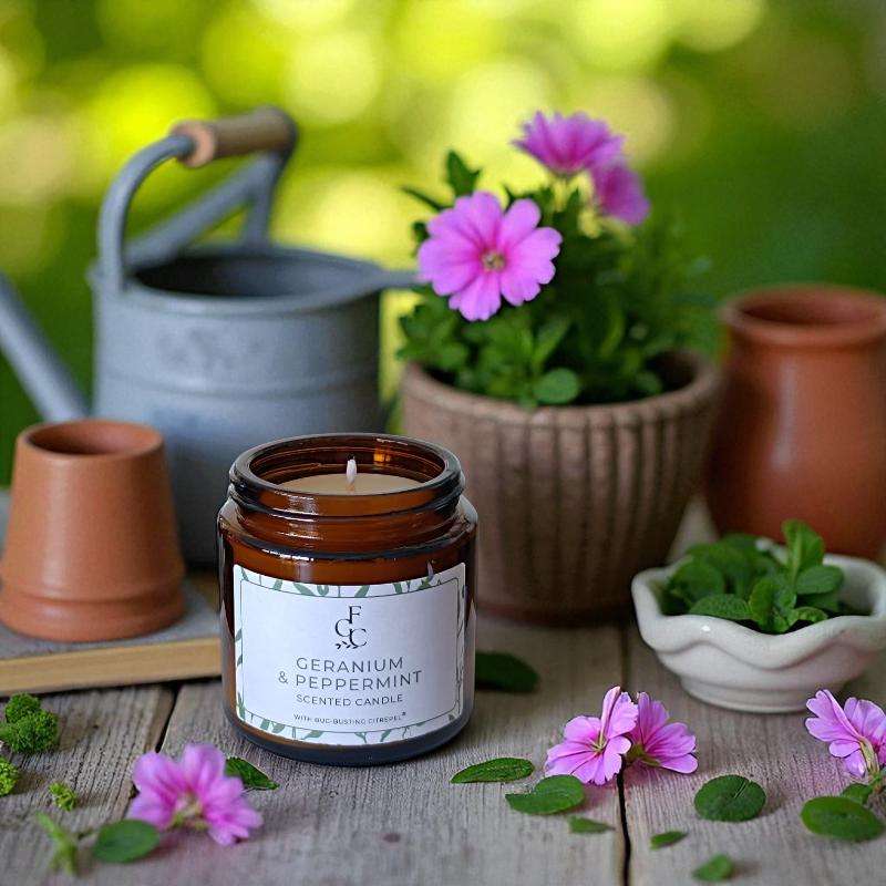 Geranium & Peppermint Candle - Finca Gran Cerros