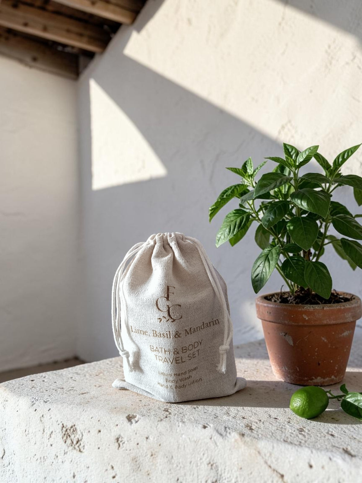 Lime Basil & Mandarin Bath & Body Travel Set